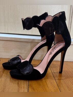GUJA Milano Black Suede Leather
Ankle Strap Heels